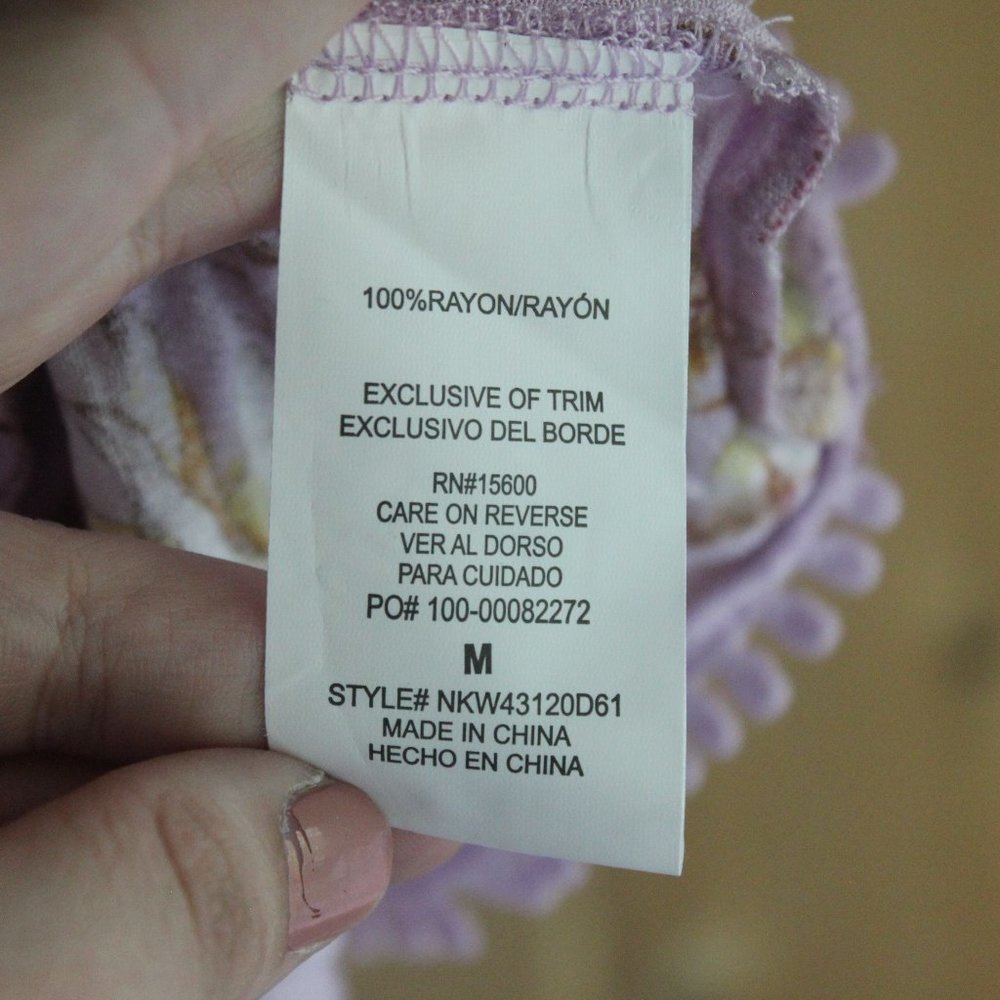 Rewind Off Shoulder Lavender Floral Blouse Med - Picture 11 of 13